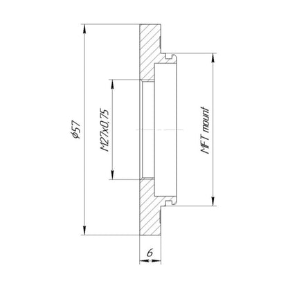 M27x0.75 female thread to MFT (micro4/3) camera mount adapter
