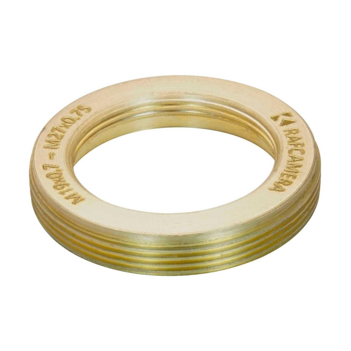 M27x0.75 male to M19x0.75 female thread adapter, flangeless, bronze