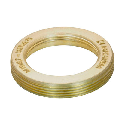 M27x0.75 male to M19x0.75 female thread adapter, flangeless, bronze