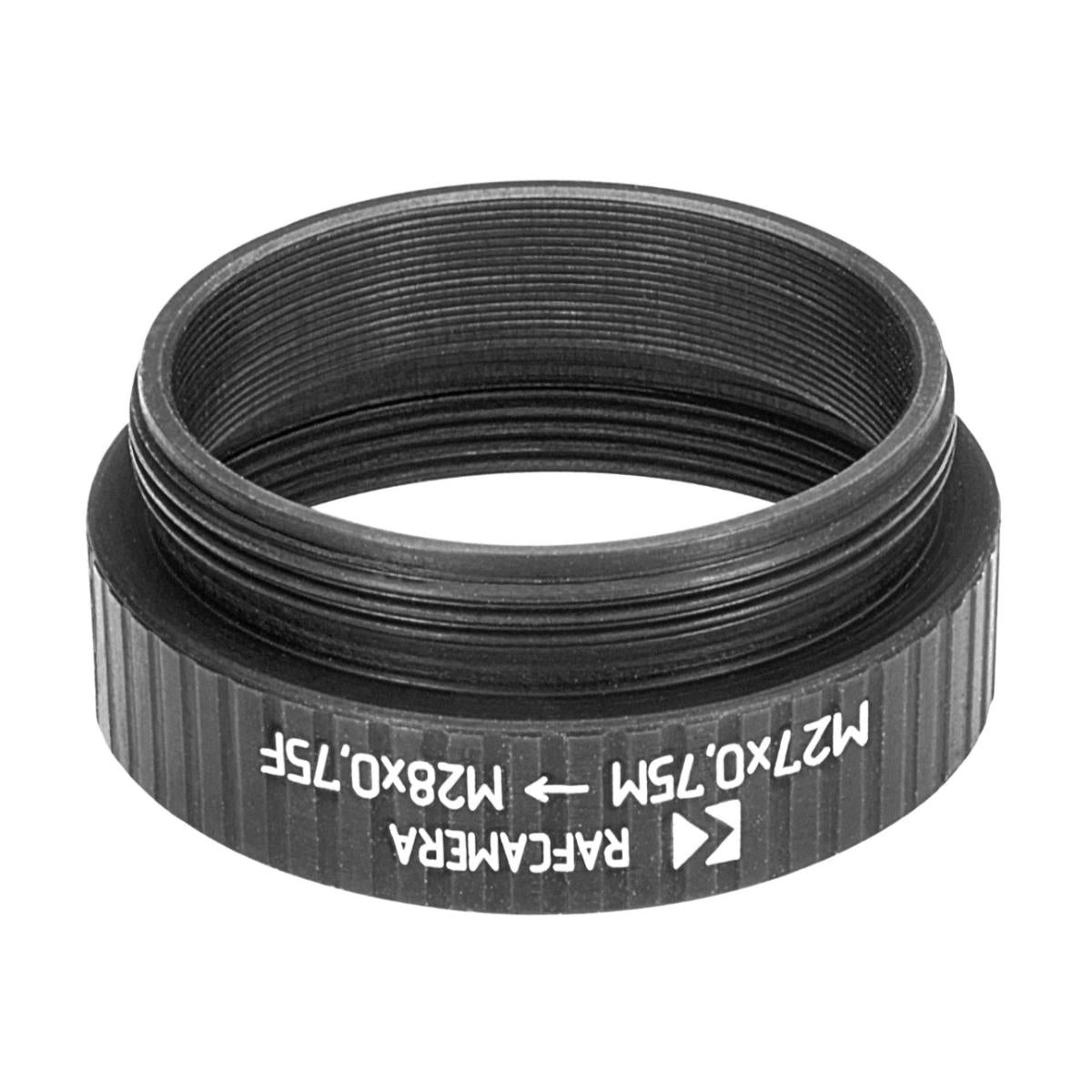 M27x0.75 male to M28x0.75 female thread adapter, black
