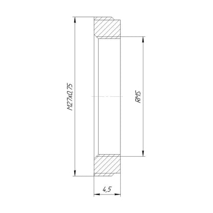 M27x0.75 male to RMS female thread adapter, flangeless, black