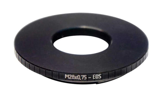 M28x0.75 female thread to Canon EOS camera mount adapter