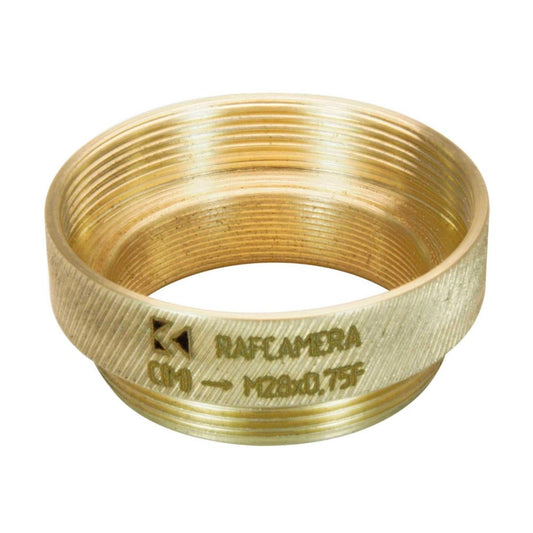 M28x0.75 female thread to C-mount camera adapter, bronze