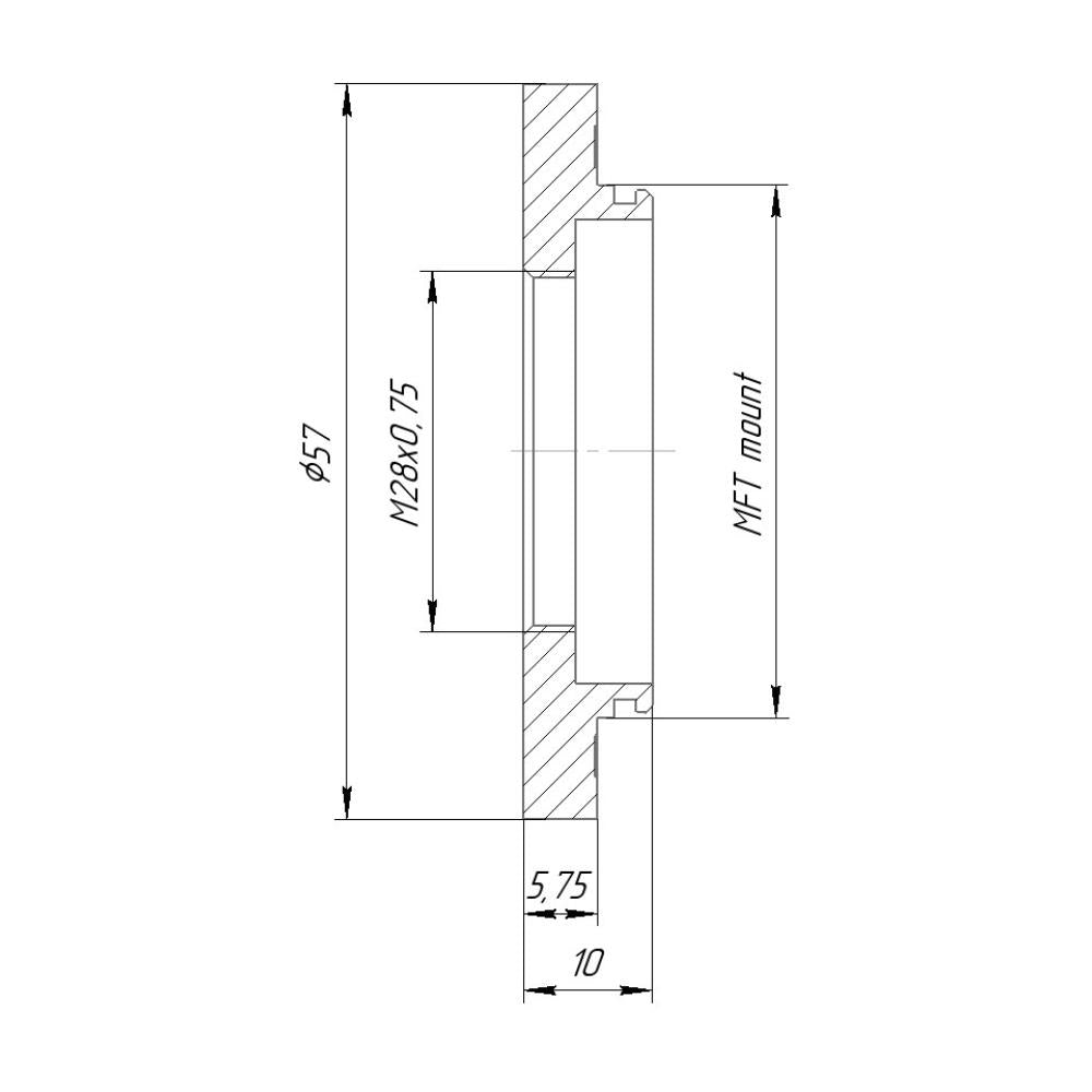 M28x0.75 female thread to MFT (micro4/3) camera mount adapter