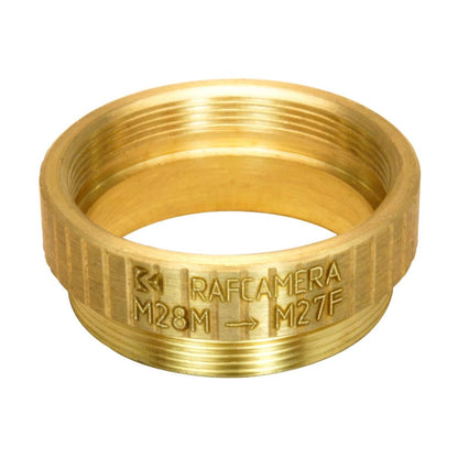 M28x0.75 male to M27x0.75 female thread adapter, bronze