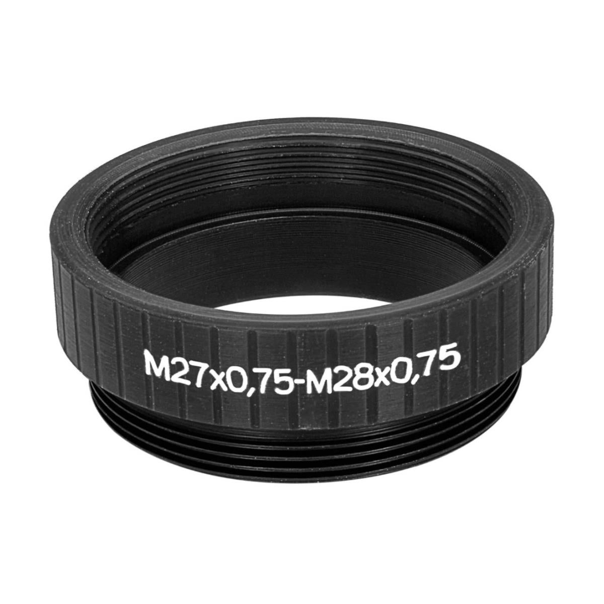 M28x0.75 male to M27x0.75 female thread adapter, black