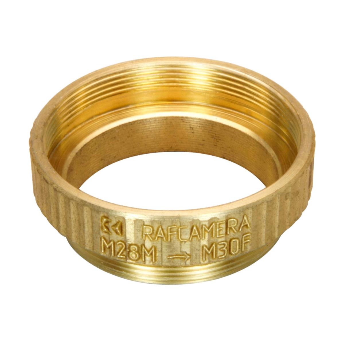 M28x0.75 male to M30x0.75 female thread adapter, bronze