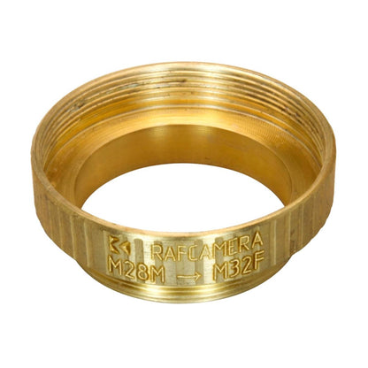 M28x0.75 male to M32x0.75 female thread adapter, bronze