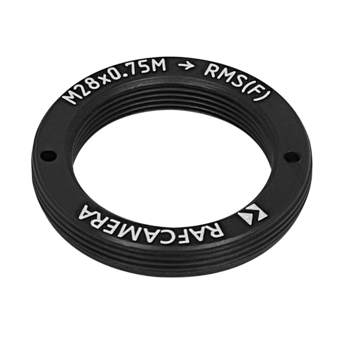 M28x0.75 male to RMS female thread adapter, flangeless, black