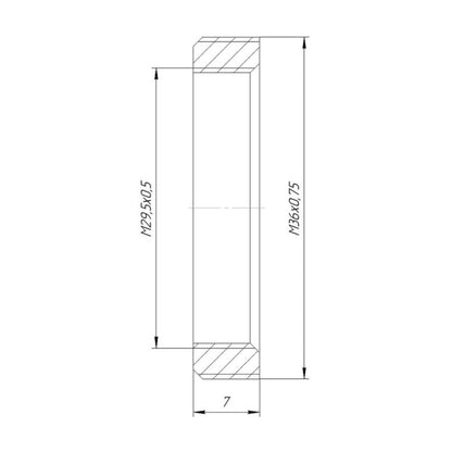 M29.5x0.5 female to M36x0.75 male thread adapter for Copal shutters