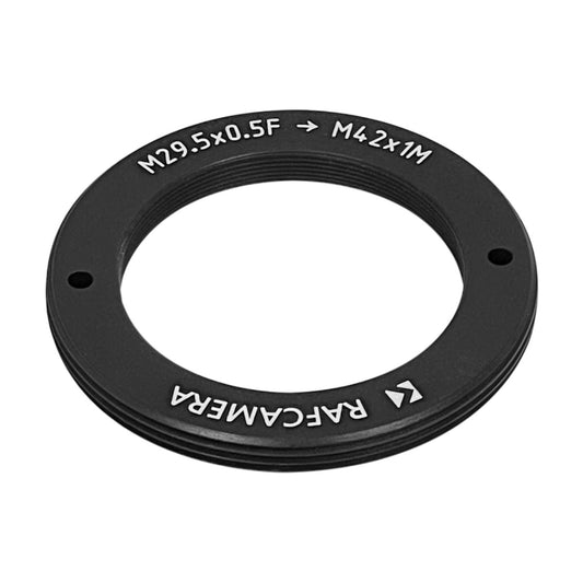 M29.5x0.5 female to M42x1 male thread adapter, flangeless