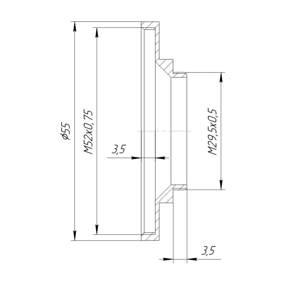 M29.5x0.5 male to M52x0.75 female thread adapter for Retina-Xenar 2.8/50mm lens