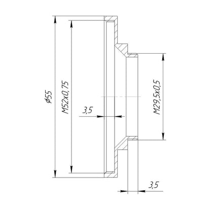 M29.5x0.5 male to M52x0.75 female thread adapter for Retina-Xenar 2.8/50mm lens