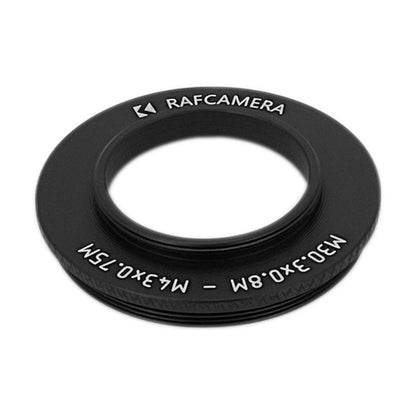 M30.3x0.8 male to M43x0.75 male thread adapter
