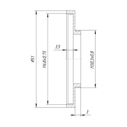 M30.3x0.8 male to M48x0.75 female thread adapter for Envis lens