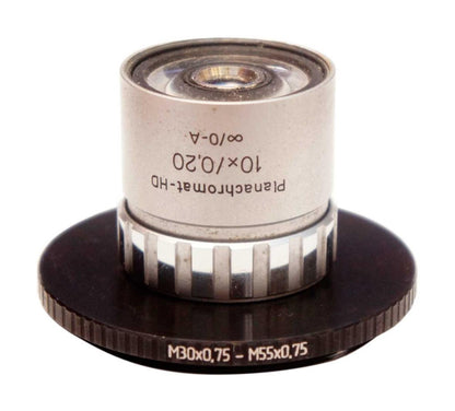 M55x0.75 male to M30x0.75 female thread adapter (55mm to 30mm step-down ring)