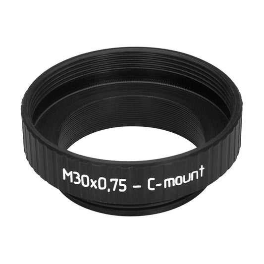 M30x0.75 female to C-mount male thread adapter, black