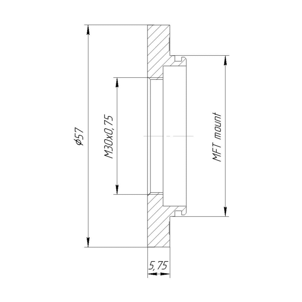 M30x0.75 female thread to MFT (micro4/3) camera mount adapter