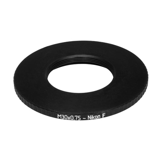 M30x0.75 female thread to Nikon F camera mount adapter