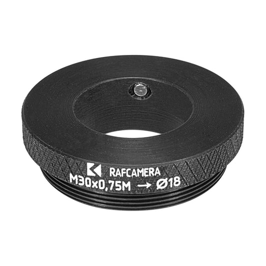 18mm clamp to M30x0.75 male thread adapter for Minolta 5400 DPI scanner lens
