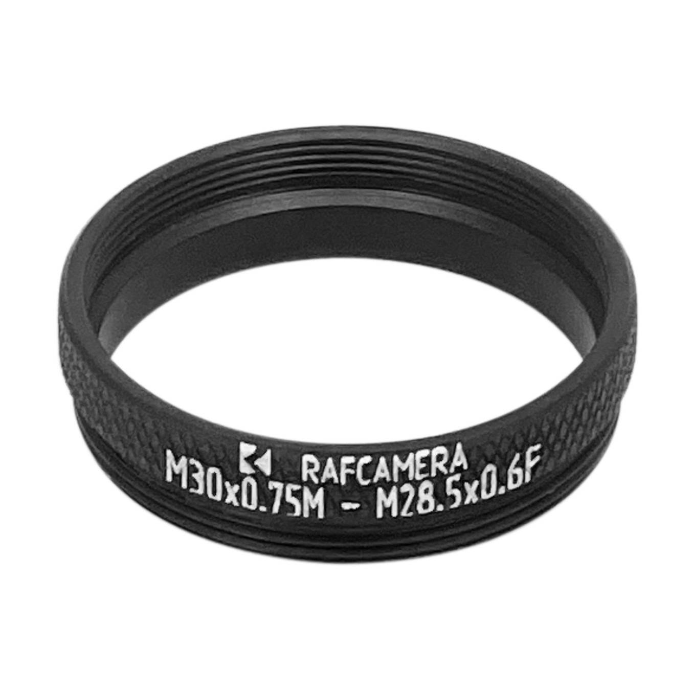 M30x0.75 male to M28.5x0.6 female thread adapter