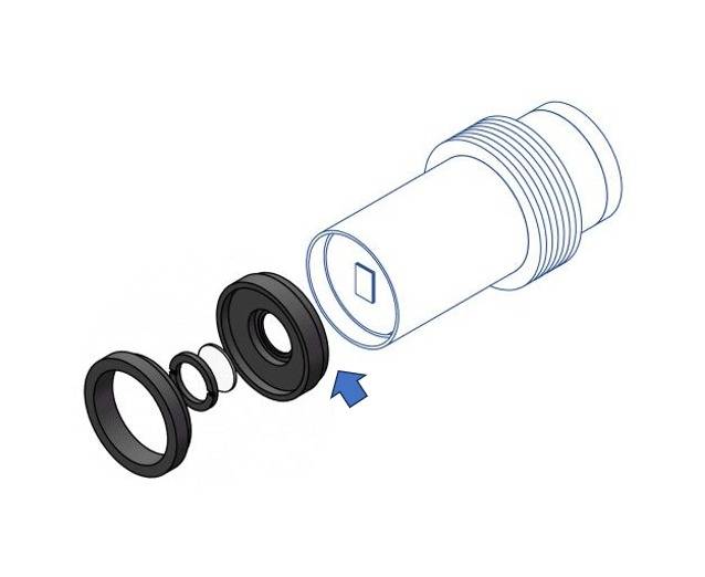 M30x0.75 male to M28.5x0.6 female thread adapter