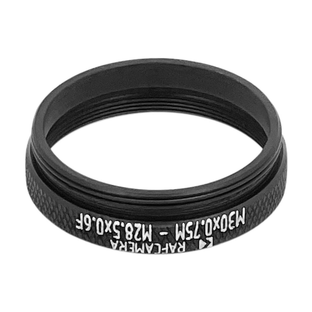 M30x0.75 male to M28.5x0.6 female thread adapter