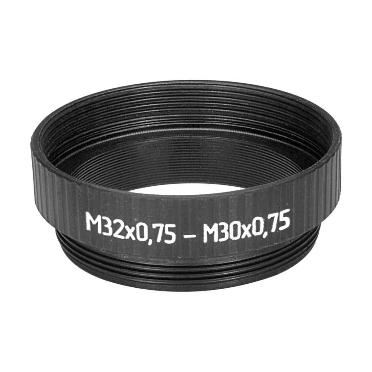 M30x0.75 male to M32x0.75 female thread adapter, black