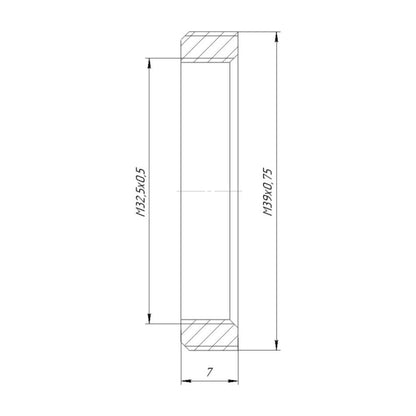 M32.5x0.5 female to M39x0.75 male thread adapter for Copal shutters