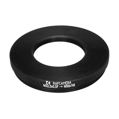 M32.5x0.5 female to M59x1 male thread adapter