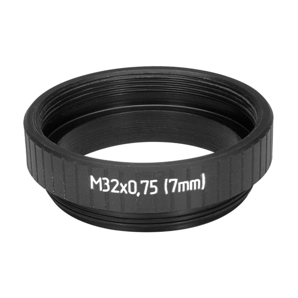 7mm extender for M32x0.75 microscope objectives, black