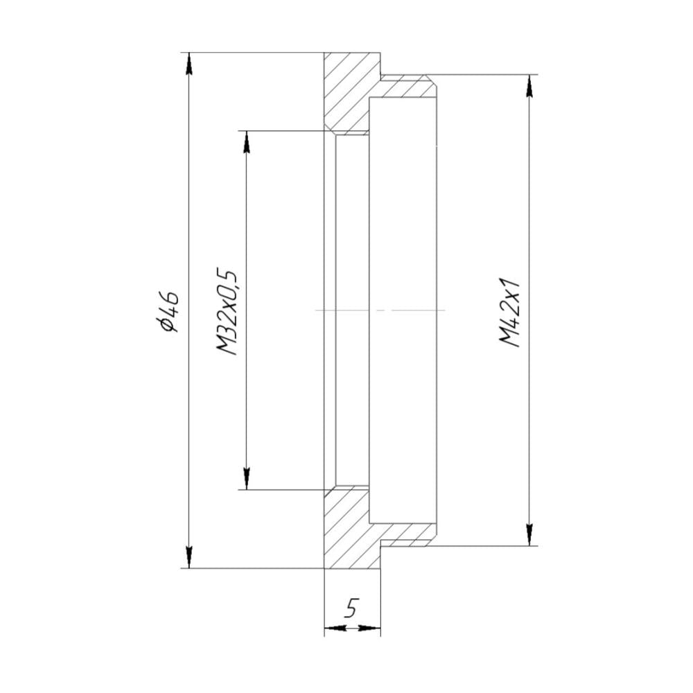 M32x0.5 female to M42x1 male thread adapter for Orion-30 optical block