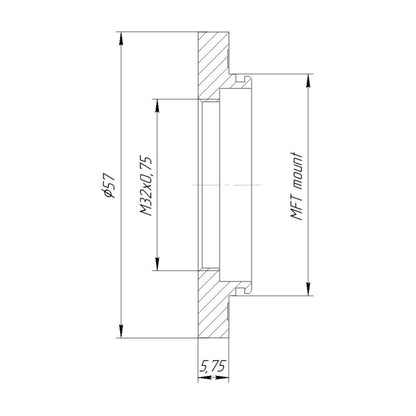 M32x0.75 female thread to MFT (micro4/3) camera mount adapter