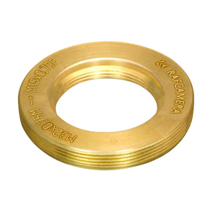 M32x0.75 male to M19x0.75 female thread adapter, flangeless, bronze