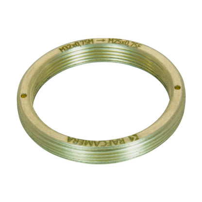 M32x0.75 male to M25x0.75 female thread adapter, flangeless, bronze