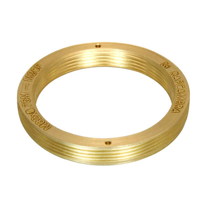 M32x0.75 male to M26x0.75 (36tpi) female thread adapter, flangeless, bronze