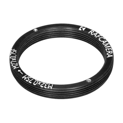 M32x0.75 male to M27x0.75 female thread adapter, flangeless, black