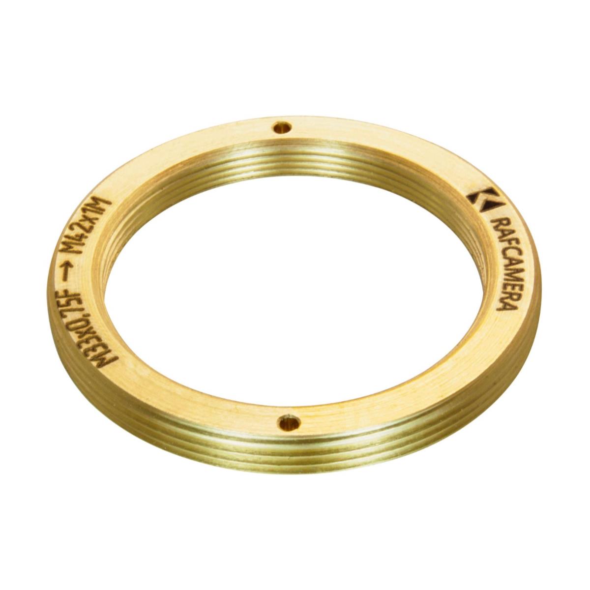 M33x0.75 female to M42x1 male thread adapter, flangeless, bronze