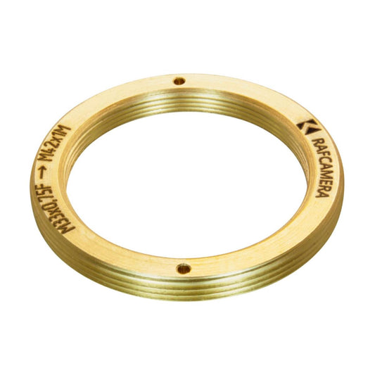 M33x0.75 female to M42x1 male thread adapter, flangeless, bronze