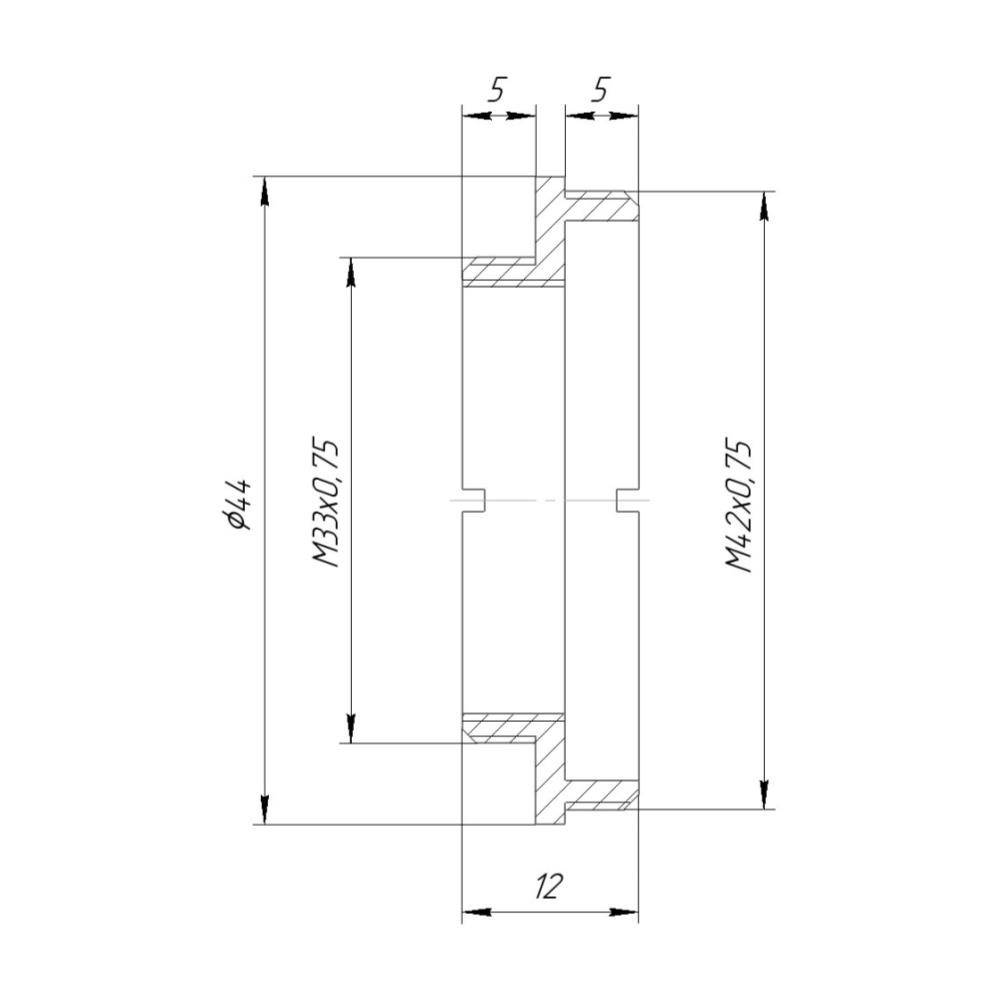 M33x0.75 male to M42x0.75 male thread adapter