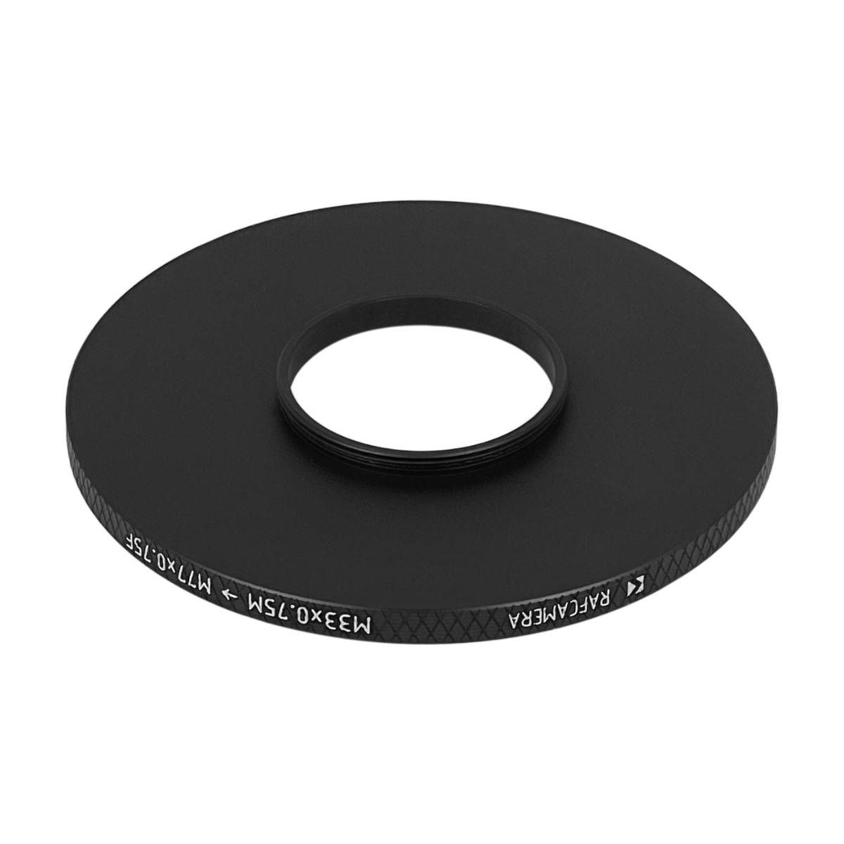 M33x0.75 male to M77x0.75 female thread adapter