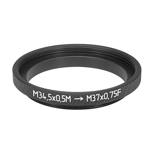 M34.5x0.5 male to M37x0.75 female thread adapter (34.5mm to 37mm step-up ring)