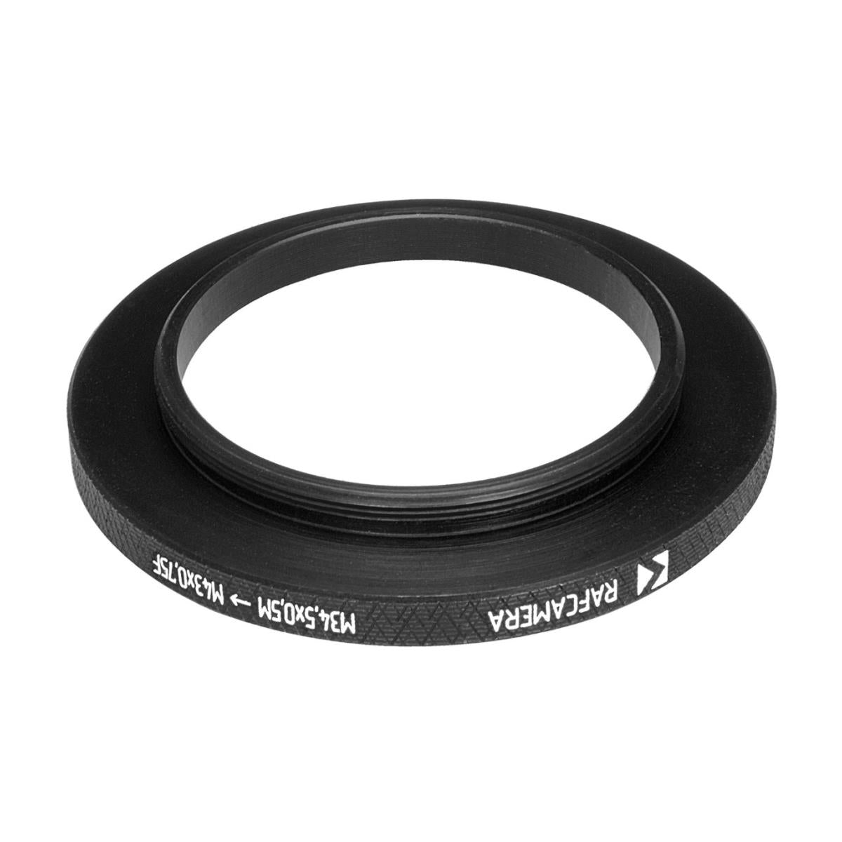 M34.5x0.5 male to M43x0.75 female thread adapter (step-up ring) for El-Nikkors