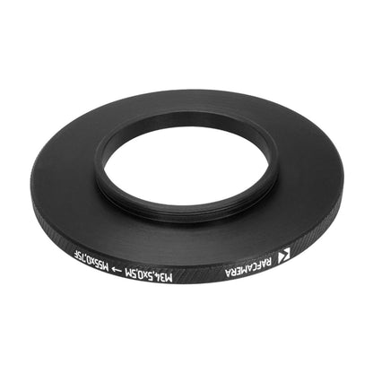 M34.5x0.5 male to M55x0.75 female thread adapter (step-up ring) for El-Nikkors
