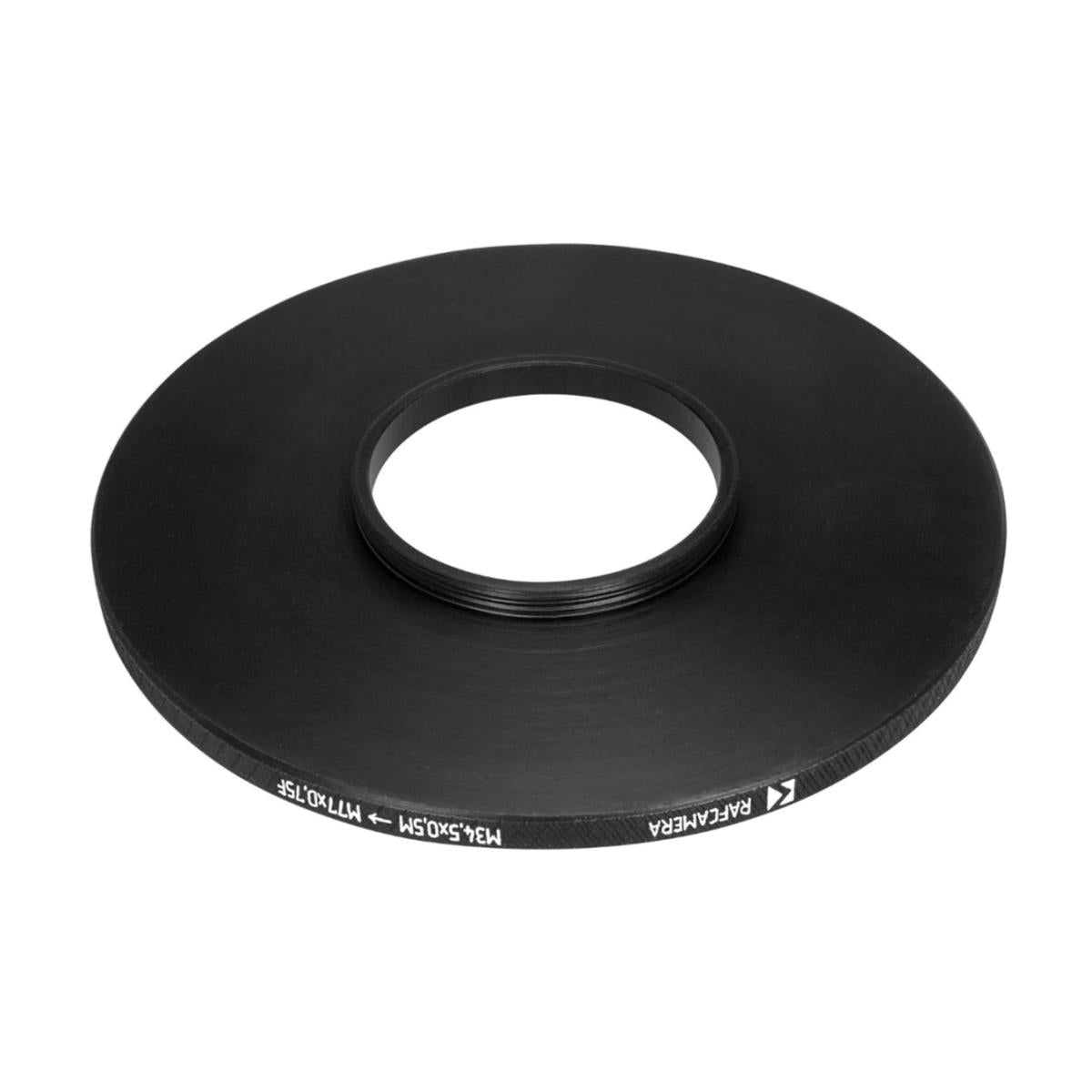 M34.5x0.5 male to M77x0.75 female thread adapter (step-up ring) for El-Nikkors