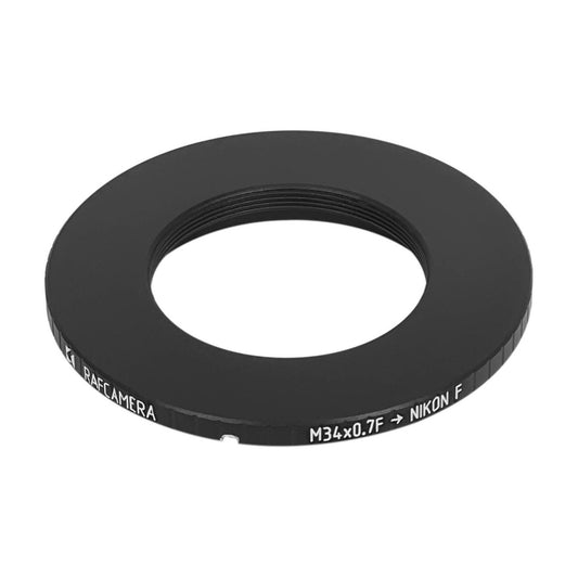 M34x0.7 female thread to Nikon F camera mount adapter
