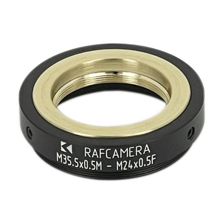 M35.5x0.5 male to M24x0.5 female step-down ring (adapter for Bolex 8/19/1.5x)