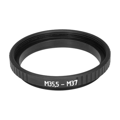 M35.5x0.5 male to M37x0.75 female thread adapter (35.5mm to 37mm step-up ring)