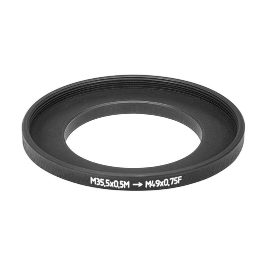 M35.5x0.5 male to M49x0.75 female thread adapter (35.5mm to 49mm step-up ring)