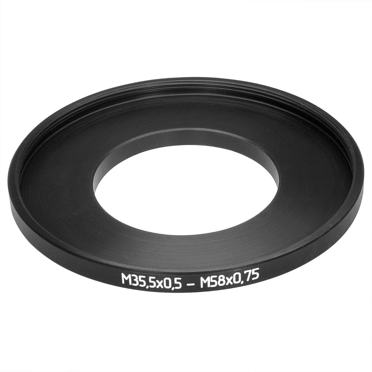 M35.5x0.5 male to M58x0.75 female thread adapter (35.5mm to 58mm step-up ring)